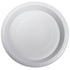 White Plastic Plates – 10 PCS, Disposable Party Plates, Elegant & Durable Design for Birthdays, Events & Celebrations صحون بلاستيك ابيض – 10 قطع، صحون حفلات للاستعمال مرة واحدة، تصميم أنيق ومتین للمناسبات وا