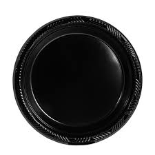 black Plastic Plates – 10 PCS, Disposable Party Plates, Elegant & Durable Design for Birthdays, Events & Celebrations صحون بلاستيك اسود – 10 قطع، صحون حفلات للاستعمال مرة واحدة، تصميم أنيق ومتین للمناسبات وا