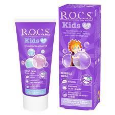 معجون أسنان R.O.C.S للأطفال بنكهة العلكة (Bubble Gum) لعمر 4-7 سنوات – حماية وتنظيف لطيف R.O.C.S. Kids Bubble Gum Toothpaste for Children Aged 4–7 Years – Gentle Protection & Cleaning