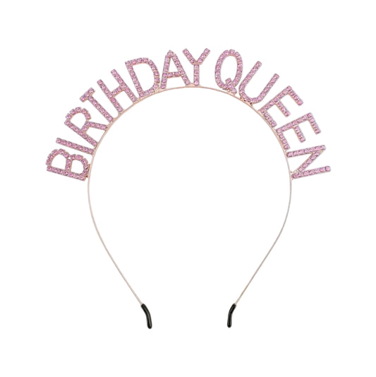 Birthday Queen Headband – Pink, Party Crown for Birthdays & Celebrations تاج عيد الميلاد – الزهري ، هيدباند حفلات للمناسبات وأعياد الميلاد