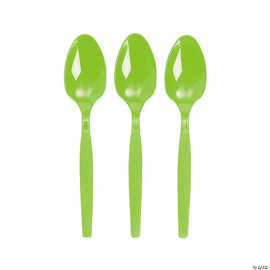 Light Green Plastic Spoons – 20 PCS, Disposable Party Cutlery, Elegant & Durable Design for Birthdays, Events & Celebrations ملاعق بلاستيك اخضر فاتح – 20 قطعة، أدوات طعام للاستعمال مرة واحدة، تصميم أنيق ومتین للحفلات والمناسبات