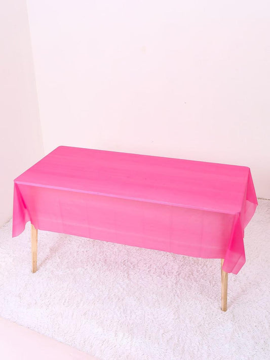 Foil Table Cover – 1 PCS, Fuchsia , 137×183 cm Metallic Disposable Tablecloth, Waterproof Party Table Decoration مفرش طاولة فويل – قطعة واحدة،فوشي، قياس 137×183 سم، غطاء طاولة معدني مقاوم للماء للحفلات