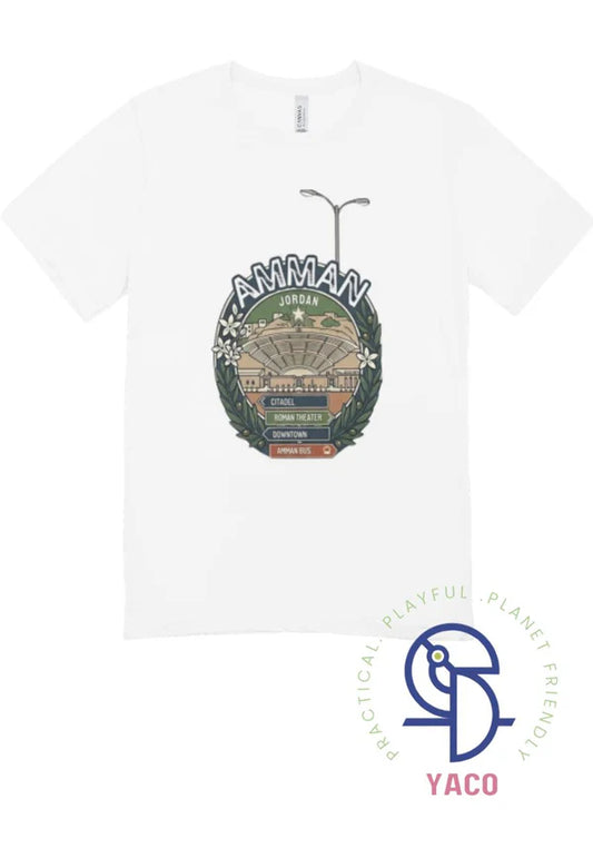 تيشيرت Made in Jordan for adults– تصميم بسيط وعصري بطابع محلي للكبارMade in Jordan T-Shirt – Clean & Modern Local Style