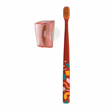 Toothbrush Cover & Toothbrush Flp Twigo Adult Basic Combo Pack / Flora Pink طقم فرشاة أسنان وغطاء