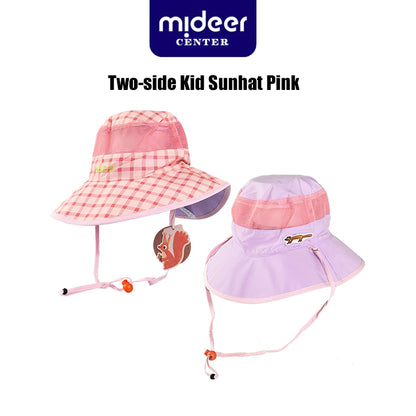Mideer Two-side Kid Sunhat - Pink - Age 3+ | قبعة الشمس المزدوجة من ميدير - وردي - العمر 3+