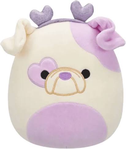 SQVA - Little Plush (7.5" Squishmallows) (Danielle - Cream and Lavender Bulldog W/Heart Headband)