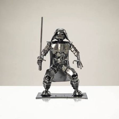 Metal Art - Darth Vader with Sword Inspired Recycled Metal Sculpture