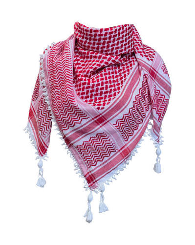Jordan Shmagh Traditional Red & White Keffiyehشماغ أردني –  حمراء وبيضاء تقليدية