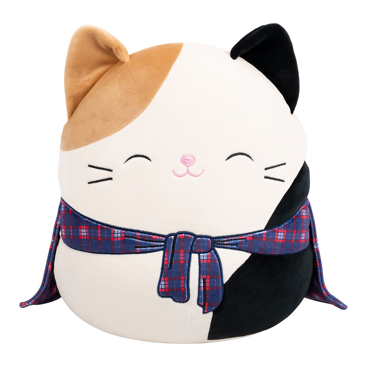 SQCR - Medium Plush (12" Squishmallows) (Cam - Brown and Black Calico Cat W/Flannel Around the Waist)