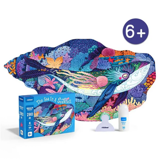 Mideer - Large Animal Puzzle - The Sea In A Seashell puzzle - 280 pieces - Age 6+ | ميدير - بازل الحيوانات الكبيرة - بازل البحر في صدفة - 280 قطعة - العمر 6+