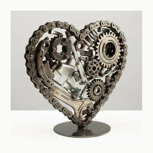 Metal Art - 8" Heart Recycled Metal Art