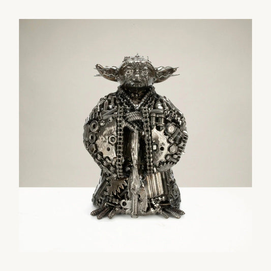 Metal Art - Yoda Inspired Recycled Metal Art Sculpture