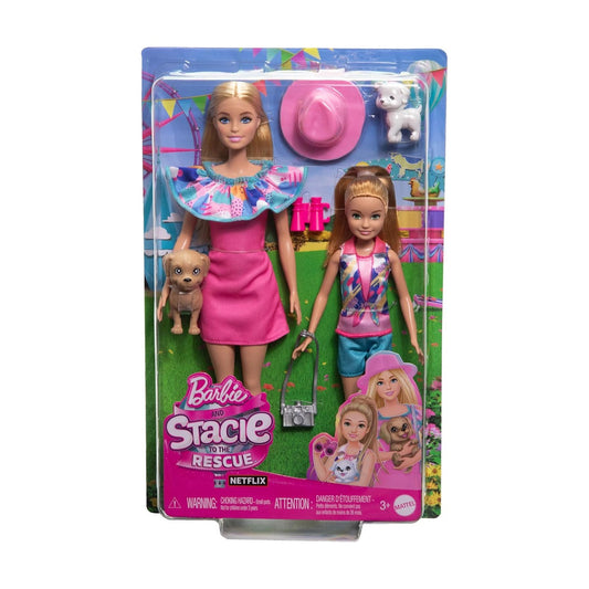 Barbie And Stacie Doll Set With 2 Pet Dogs