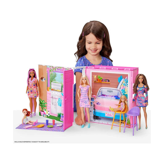 Barbie Getaway House Playset With 4 Play & 11 Decor Acc.