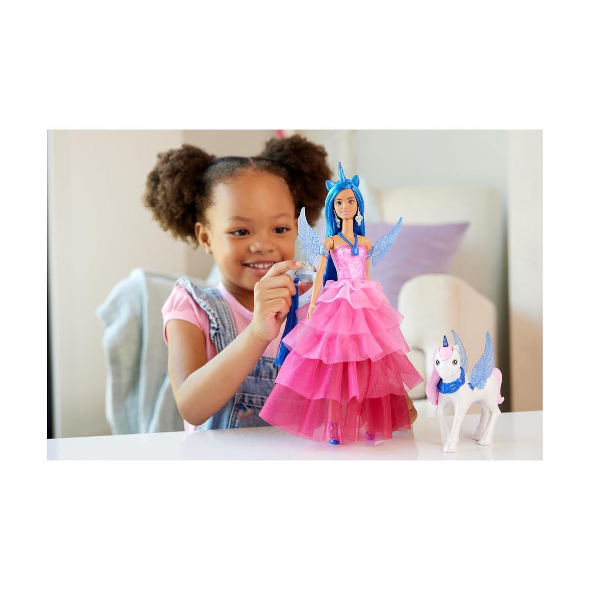 Barbie Unicorn Toy 65 Th Annv Doll With Blue Hair
