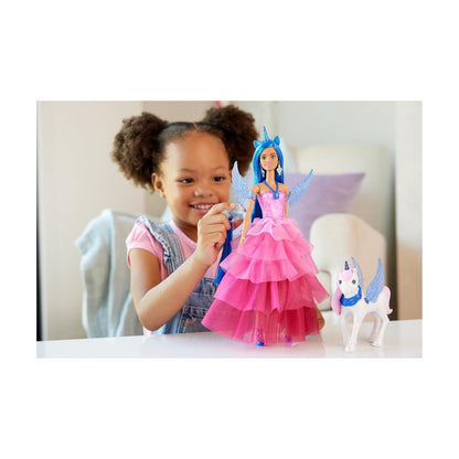 Barbie Unicorn Toy 65 Th Annv Doll With Blue Hair