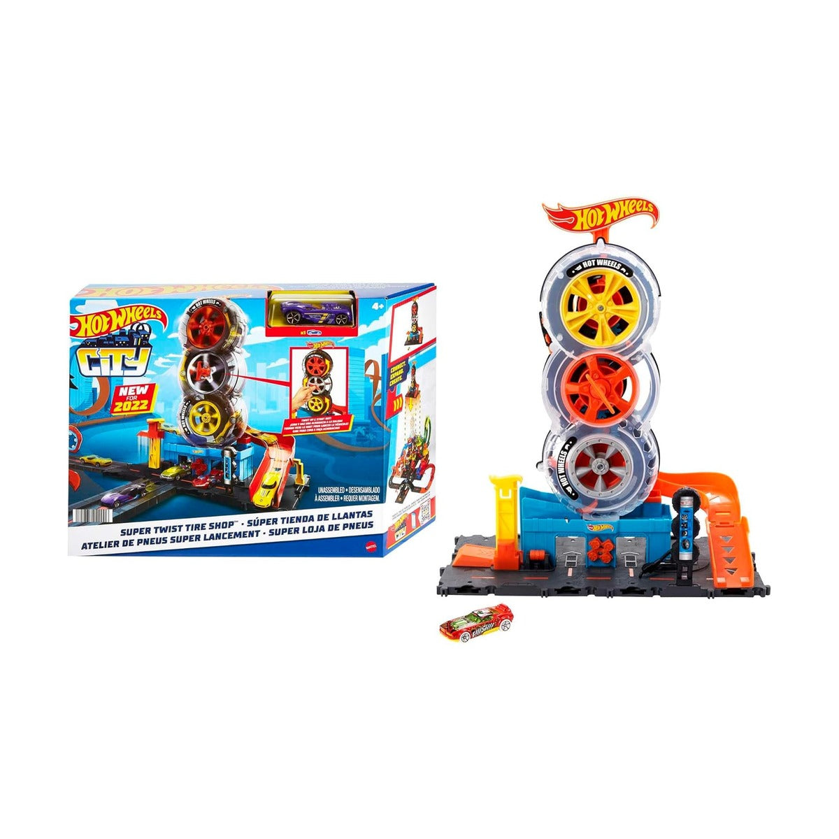Hot Wheels City Super Twist Tire Shop Playset
