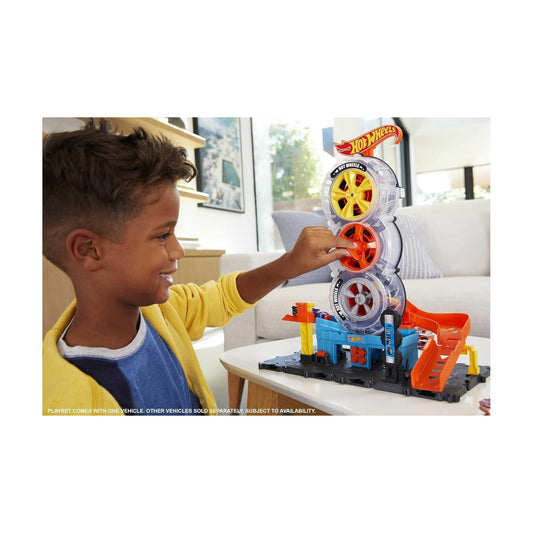 Hot Wheels City Super Twist Tire Shop Playset