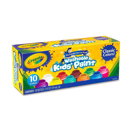 Crayola - Washable Paint Bottles 59ml Special Effects 10 Ct Glitter Metalllic Neon
