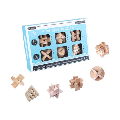 6 Wooden Puzzle Set