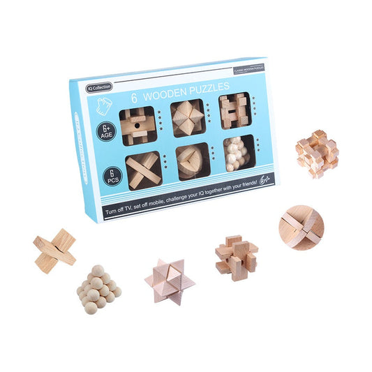 6 Wooden Puzzle Set