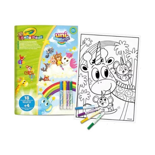 Crayola - Maxi Coloring Pages 18P And Markers 4 Ct Uni-Creatures