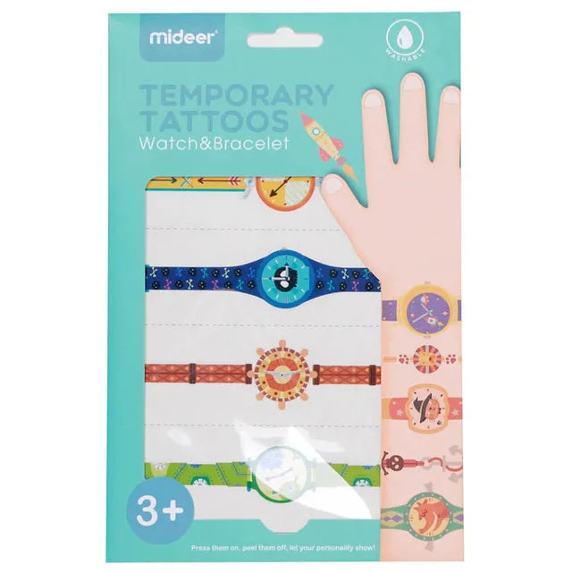 Mideer - Temporary Tattoos - Watches & Bracelets - 20 Tattoos - Age 3+ | ملصقات اليد المؤقتة - ساعات وأساور - 20 ملصق - العمر 3+